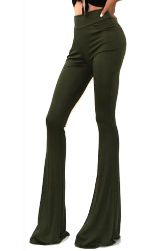 Vivicastle Women's USA Boho Comfy Stretchy Bell Bottom Flare Pants
